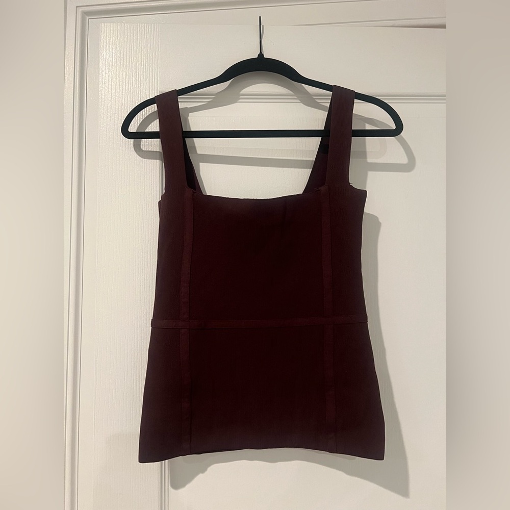 Zara Elegant Burgundy Sleeveless Top